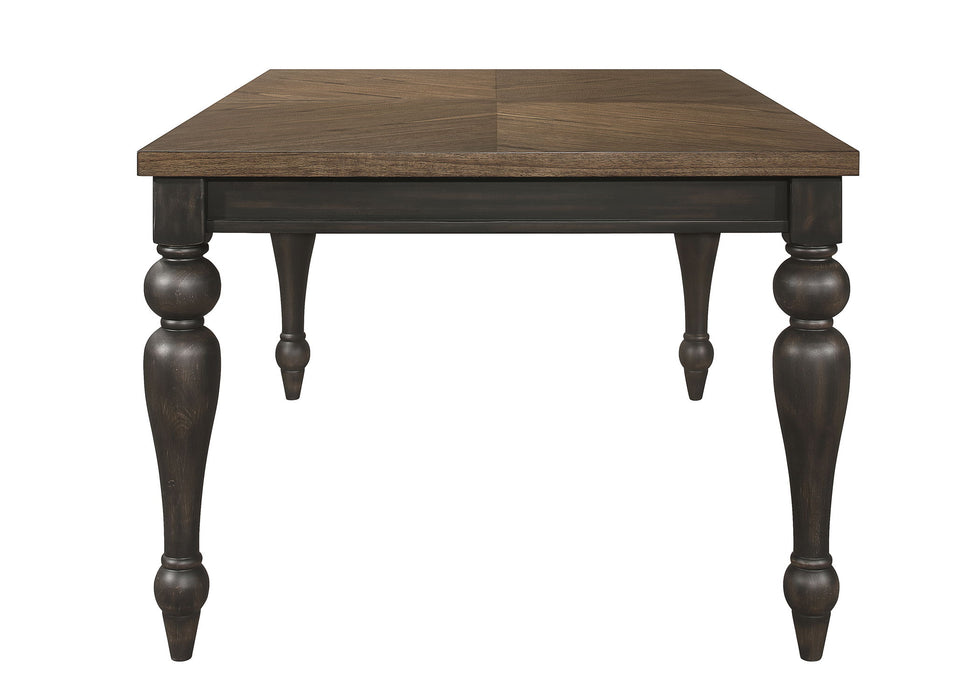 Hilara - Dining Table (18 Leaf) - Charcoal / Nutmeg
