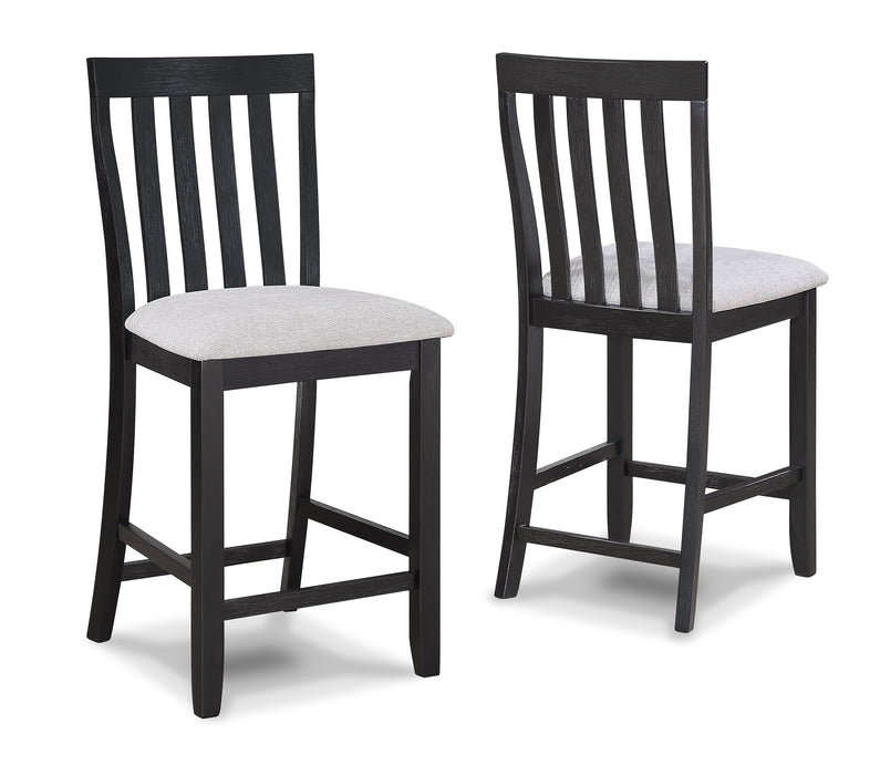 Delfin - Counter Height Chair (Set of 2) - Light Gray / Black