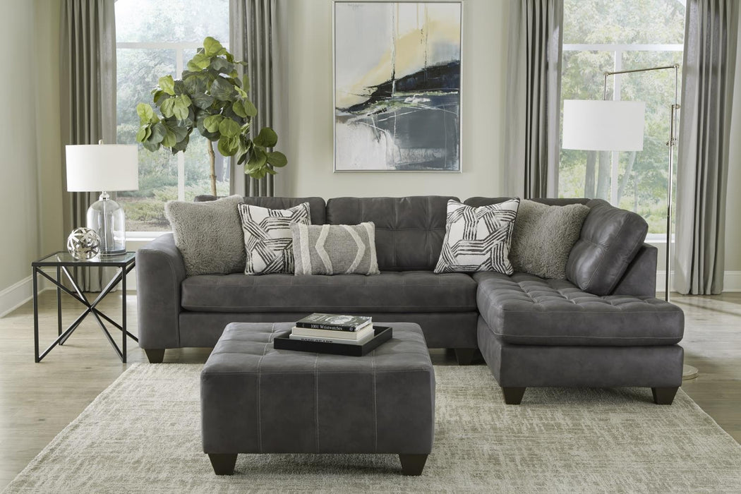 Crow Pewter Gray Cloth Sectional