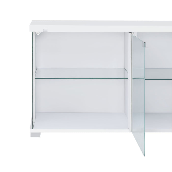 Chandra - 70" TV Stand With LED - Glossy White