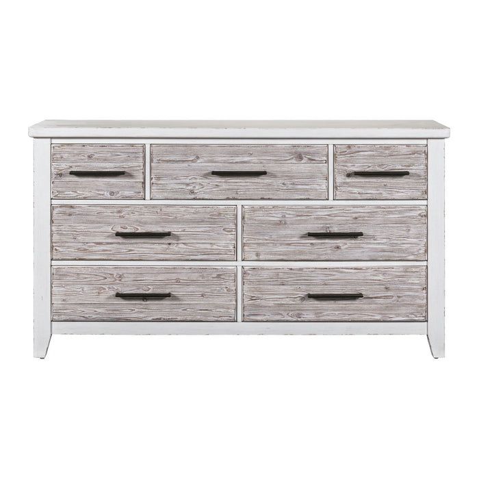Backroads - 7 Drawer Dresser - Weathered White