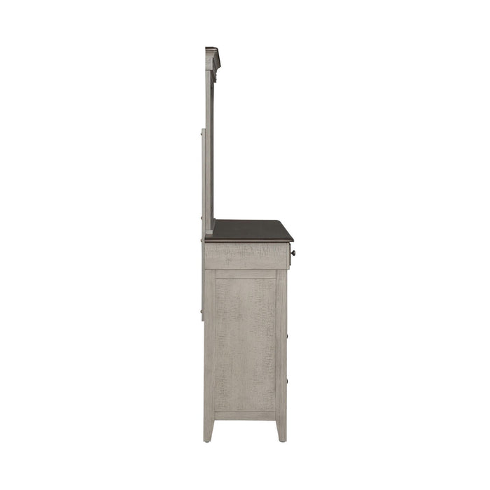 Ivy Hollow - Dresser & Mirror - Weathered Linen / Dusty Taupe