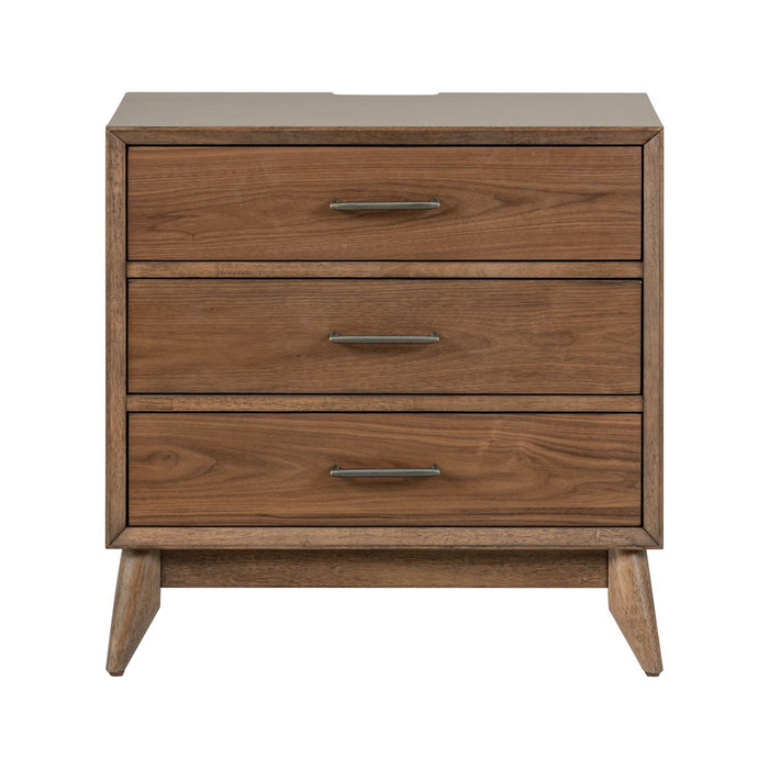 Century Modern - Nightstand With Charging Station - Walnut