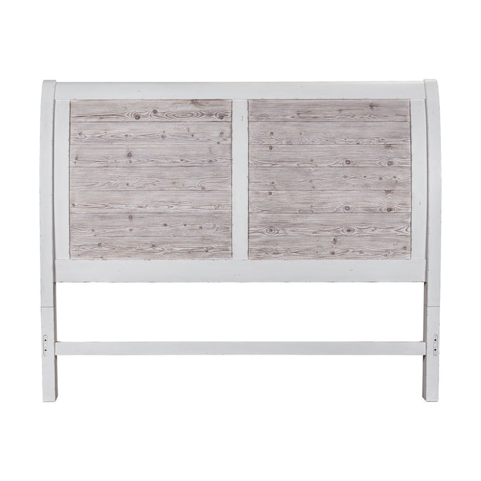 Backroads - King Sleigh Headboard - Weathered White