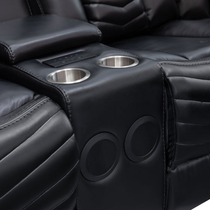 Stryker Black Sectional Power Reclining