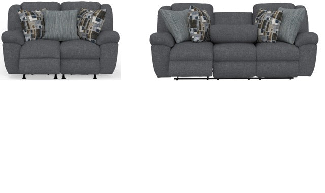 Trifecta Smoke Sofa and Loveseat