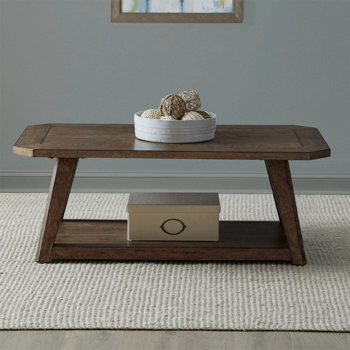 Carolina Park - Rectangular Cocktail Table - Amber Brown