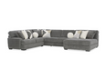 Doodle Iron 3-Piece Sectional with Wide Chaise, Gray