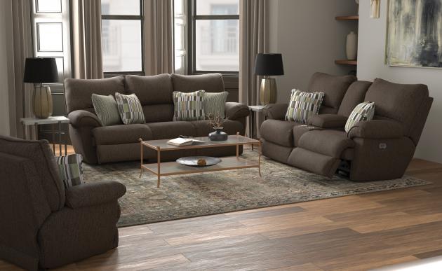 Lenny Grey Power Reclining Sofa and Loveseat
