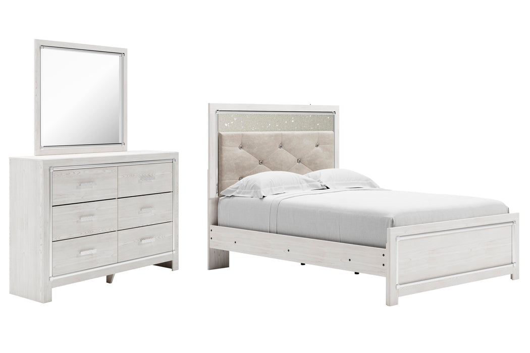 Altyra Full Panel Bed with Mirrored Dresser