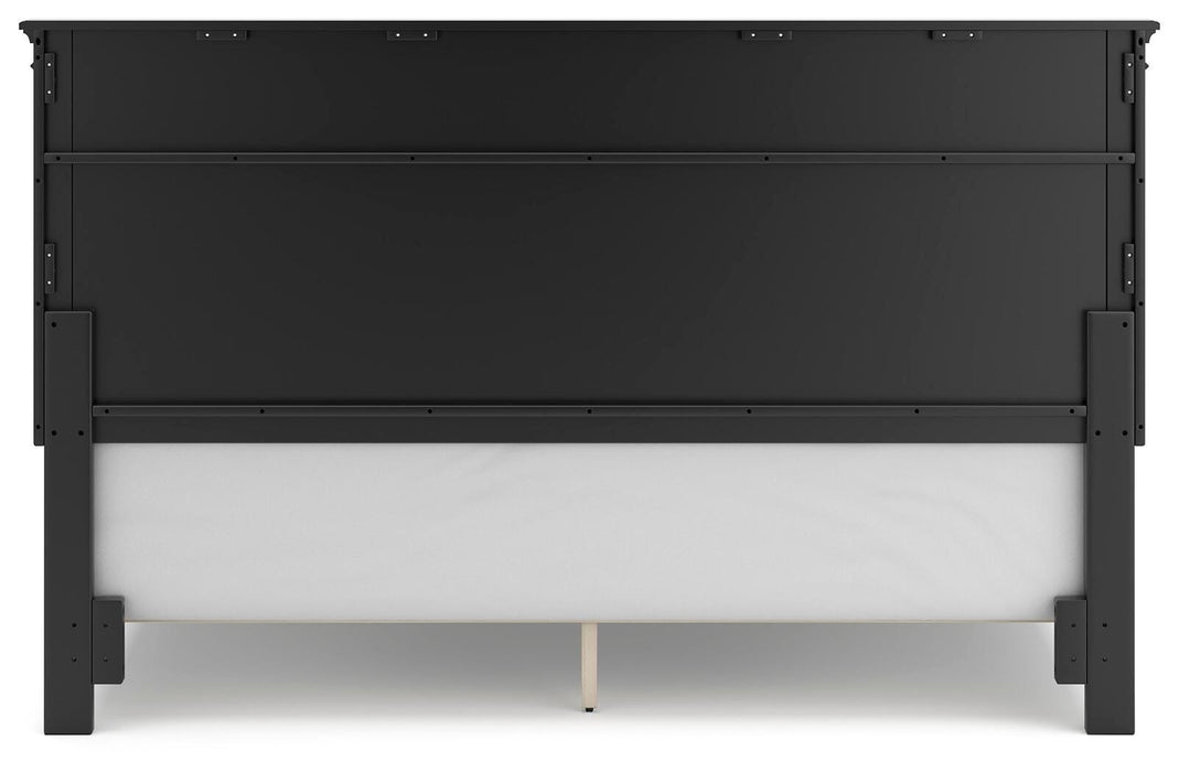 Lanolee California King Panel Bed with Mirrored Dresser