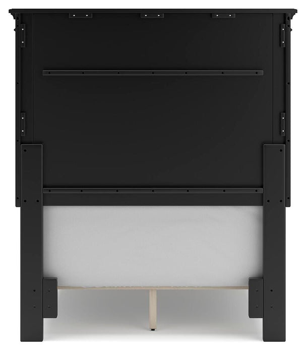 Lanolee Twin Panel Bed with Mirrored Dresser