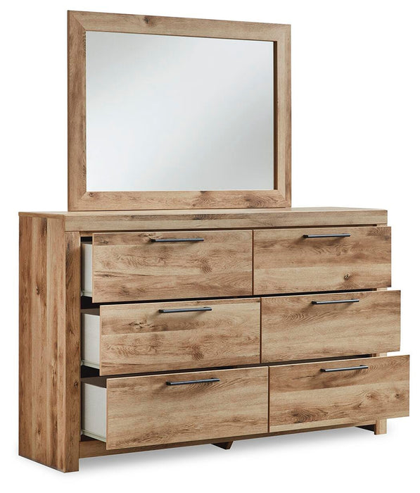 Hyanna Queen Panel Bed with 2 Side Storage, Dresser and Mirror