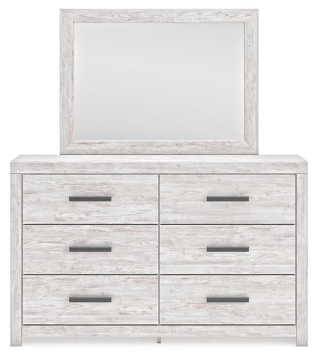 Cayboni Queen Panel Bed with Mirrored Dresser and Nightstand