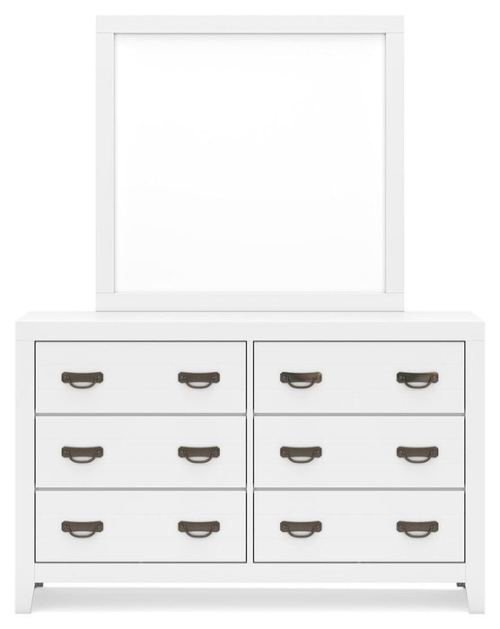 Binterglen Full Panel Bed with Mirrored Dresser
