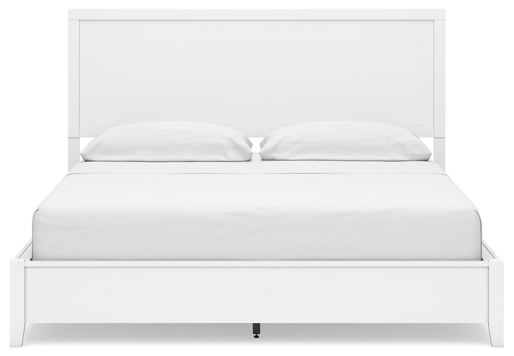Binterglen California King Panel Bed with Mirrored Dresser