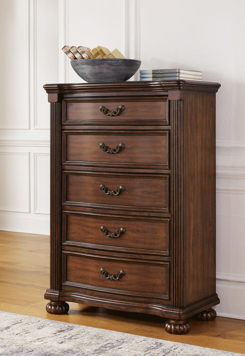 Lavinton King Poster Bed, Dresser, Mirror, Chest and Nightstand