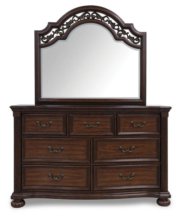 Lavinton California King Poster Bed, Dresser, Mirror, Chest and Nightstand