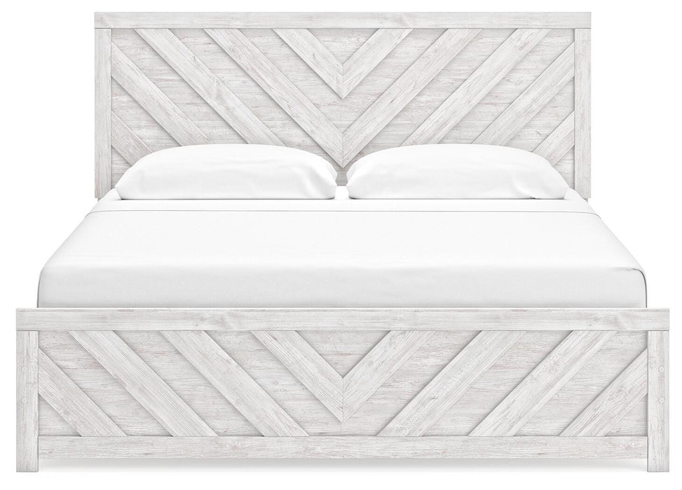 Cayboni King Panel Bed, Dresser, Mirror, Chest and Nightstand