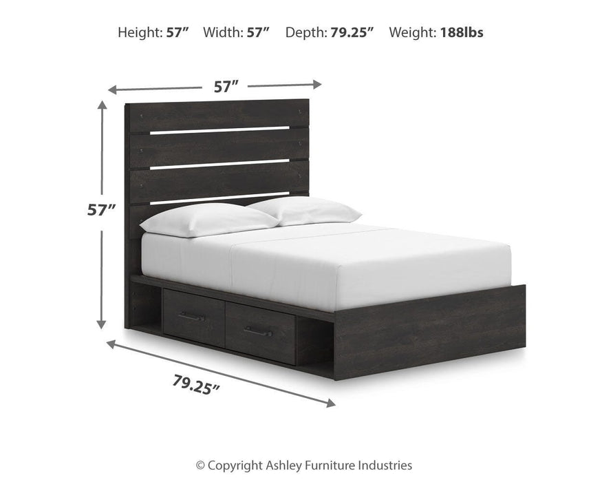 Hollivern Full Panel Storage Bed, Dresser and Mirror