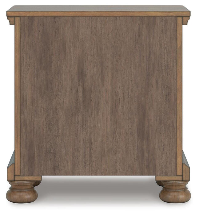 Feddinger Queen Storage Sleigh Bed with Mirrored Dresser, Chest and Nightstand