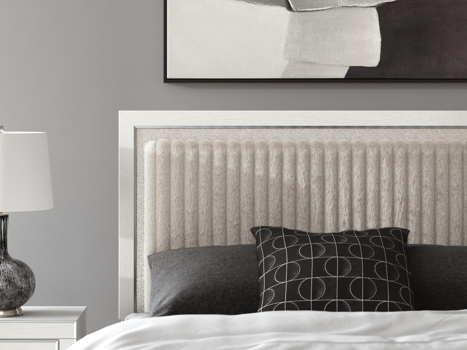 Zuraleus Queen Upholstered Panel Bed, Dresser, Mirror and Nightstand