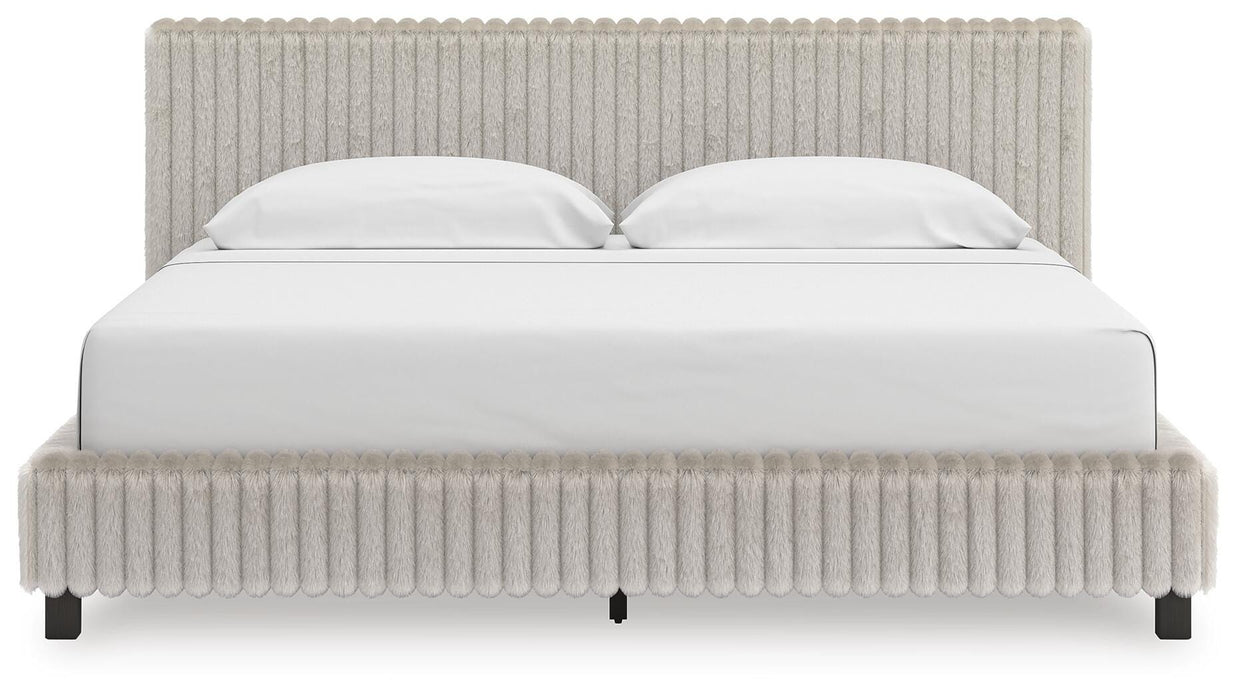 Zuraleus King Upholstered Bed, Dresser, Mirror, Chest and Nightstand