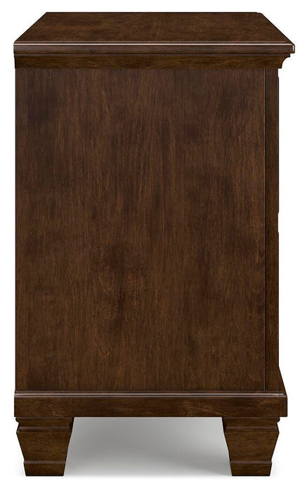 Danabrin California King Panel Storage Bed, Dresser, Mirror and Nightstand