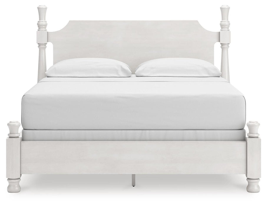 Rowlenstown California King Poster Bed, Dresser and Mirror