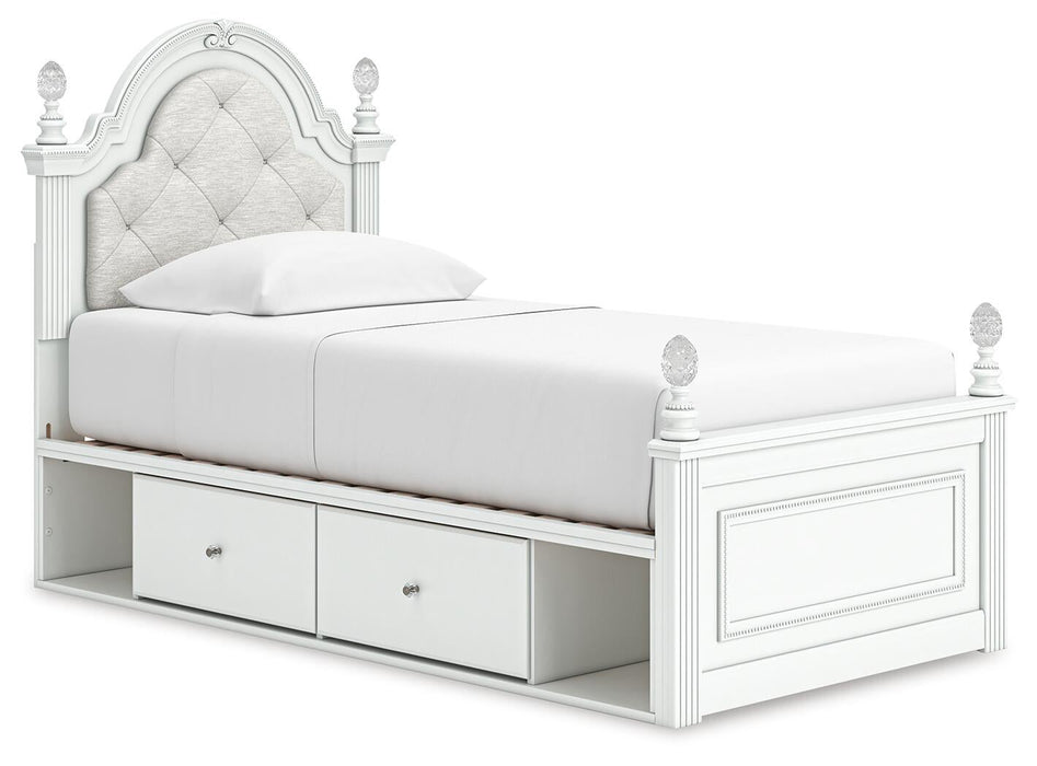 Kozlani Twin Upholstered Panel Bed with Storage