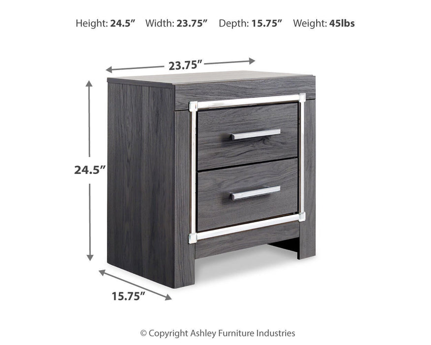 Lodanna Full Upholstered Panel Headboard Bed with Mirrored Dresser, Chest and Nightstand