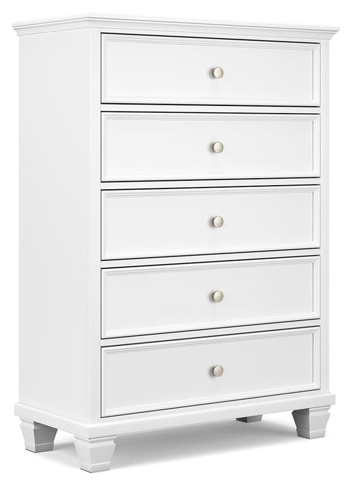 Fortman Twin Panel Bed with Mirrored Dresser, Chest and Nightstand