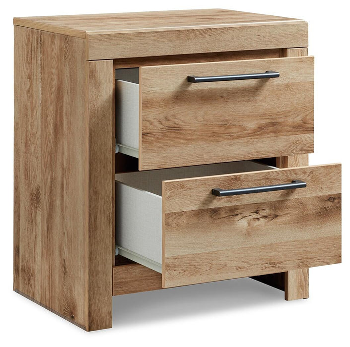 Hyanna King Panel Bed, Dresser, Mirror, Chest and Nightstand