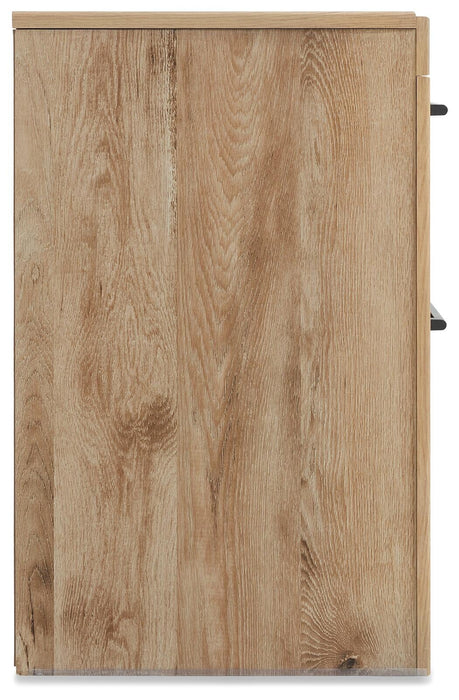 Hyanna Full Panel Bed with 1 Side Storage, Dresser, Mirror and Nightstand