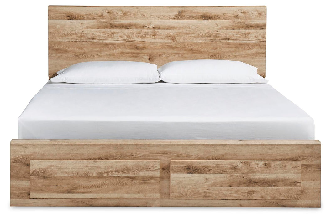 Hyanna King Panel Storage Bed, Dresser, Mirror and Nightstand