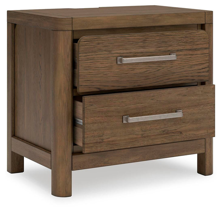 Cabalynn Queen Panel Bed with Storage with Mirrored Dresser and Nightstand