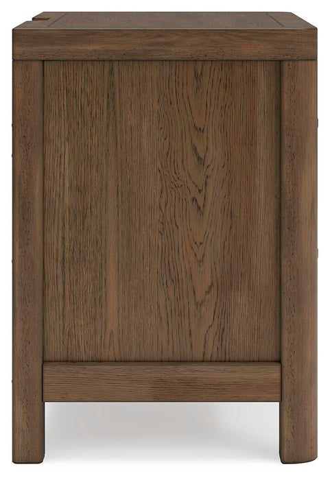 Cabalynn California King Upholstered Bed with Mirrored Dresser and Nightstand