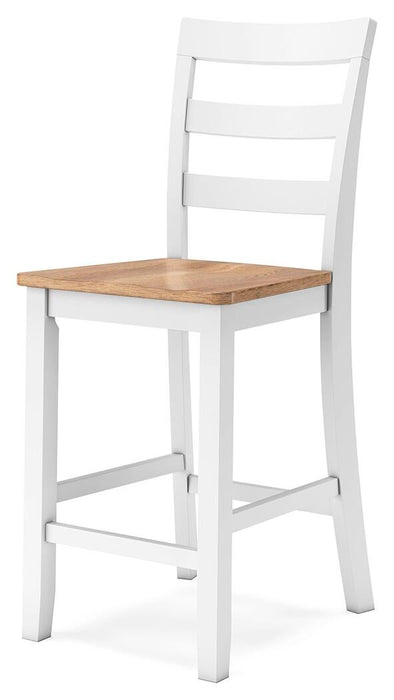 Gesthaven Counter Height Dining Table and 2 Barstools
