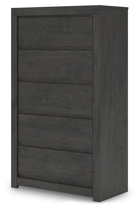 Parlayon King Panel Storage Bed, Dresser, Mirror, Chest and Nightstand