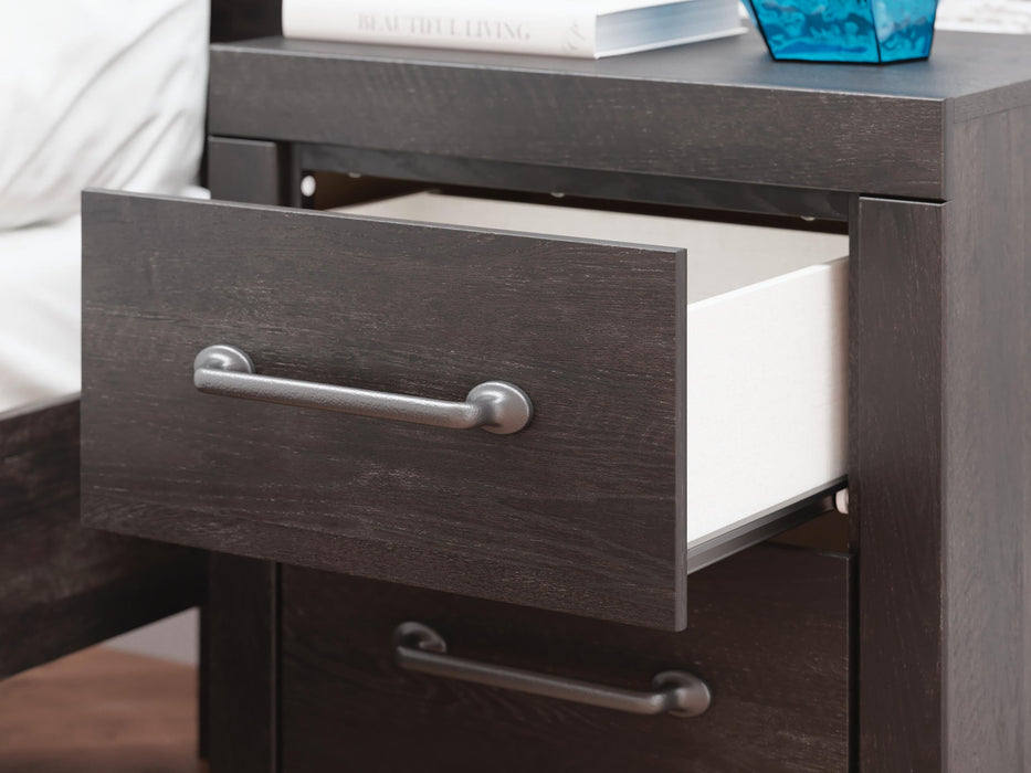 Delmorta Full Panel Storage Bed, Dresser, Mirror, Chest and Nightstand