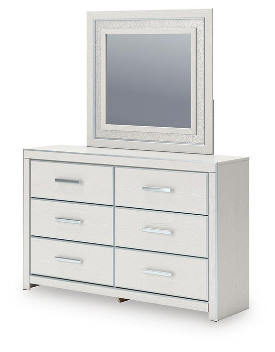 Birmonton King Upholstered Panel Platform Bed, Dresser, Mirror, Chest and Nightstand