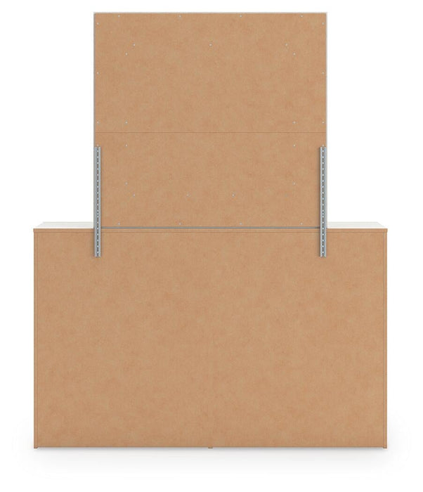 Birmonton King Upholstered Panel Bed, Dresser and Mirror