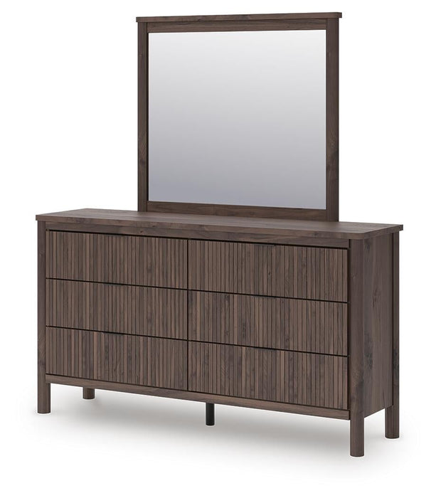Cadmori Queen Panel Platform Bed, Dresser, Mirror and Nightstand