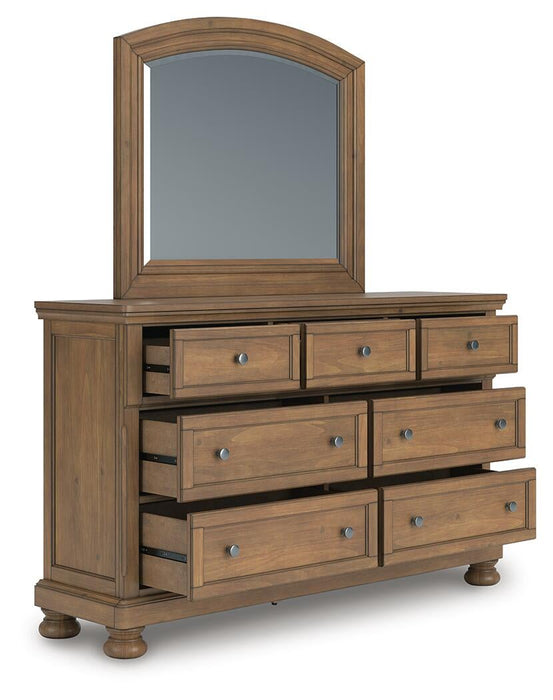 Vandenmore King Panel Bed with Mirrored Dresser