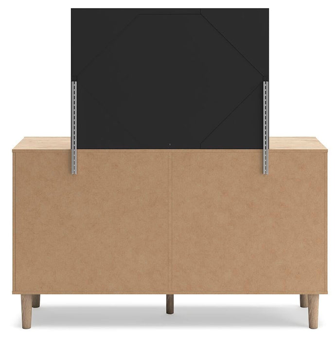Cielden Queen Upholstered Bed with Roll Slats, Dresser, Mirror and Nightstand