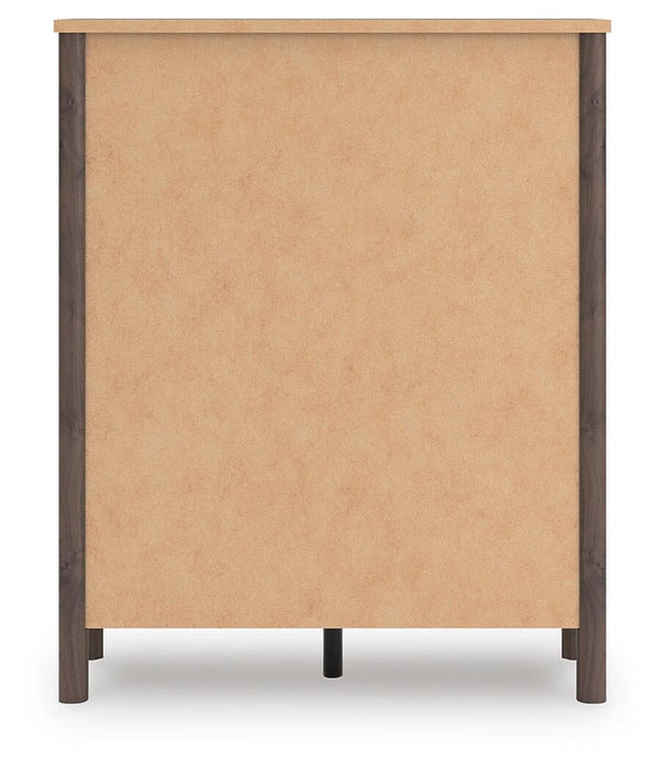 Cadmori Twin Upholstered Panel Bed, Dresser, Mirror, Chest and Nightstand