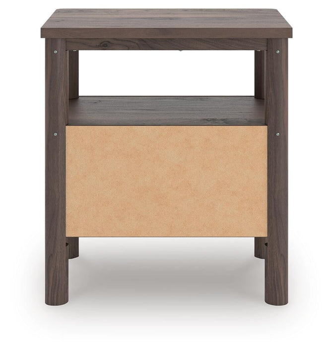Cadmori Full Upholstered Panel Bed, Dresser, Mirror, Chest and Nightstand