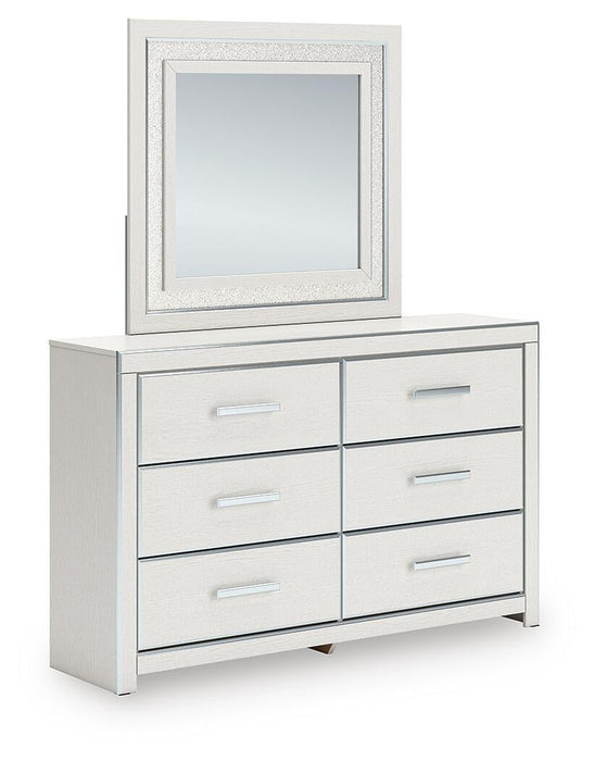 Birmonton Queen Upholstered Panel Bed, Dresser and Mirror