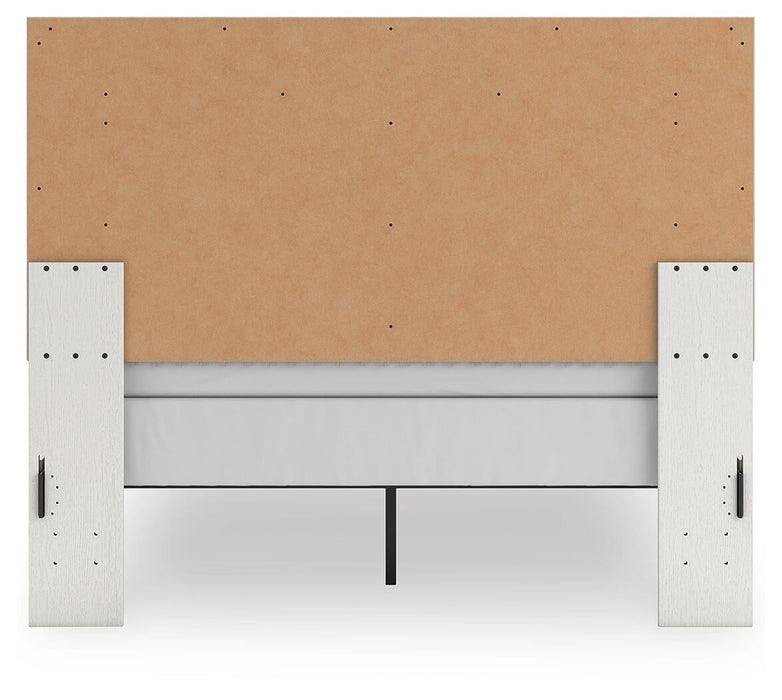 Birmonton Queen Upholstered Panel Bed, Dresser and Mirror