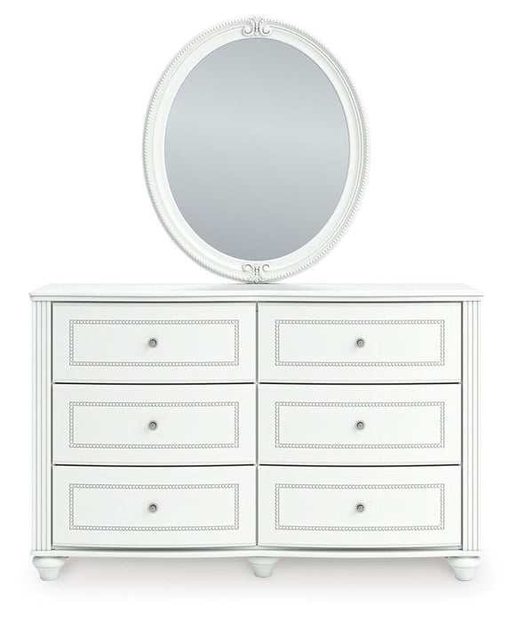 Maylilly Full Upholstered Panel Storage Bed, Dresser, Mirror and Nightstand